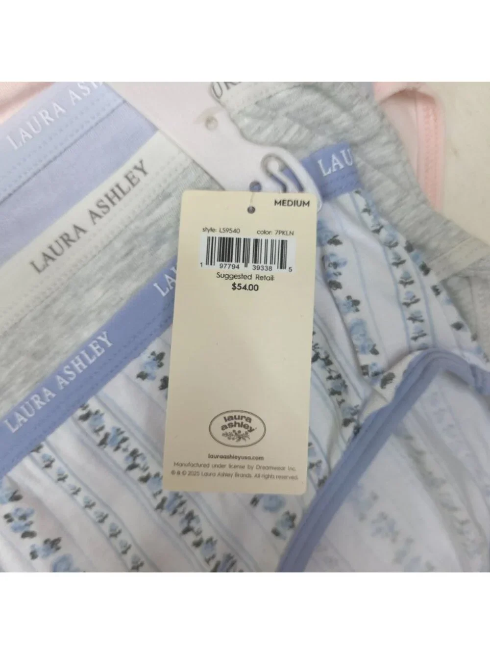 Laura Ashley Women’s 7-Pack Medium Tag-Free Panties Briefs Cotton Spandex